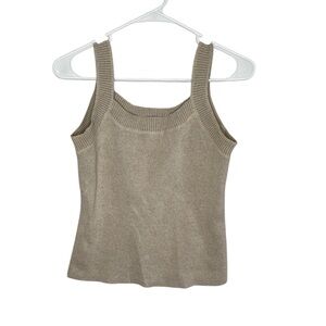 Isda & Co Vintage Tan Wide Strap Tank Linen Tan Women's Small